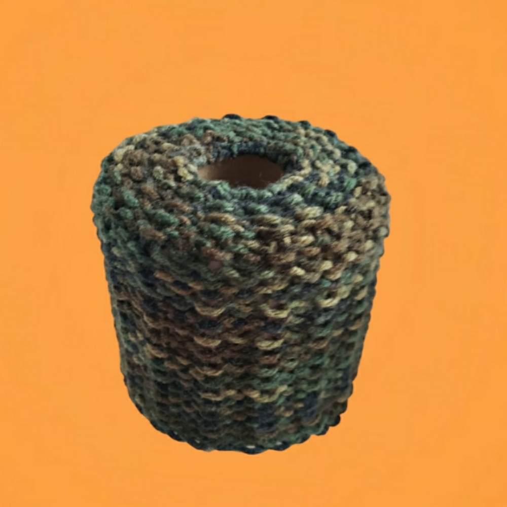 SALE Camo knit toilet paper roll cover